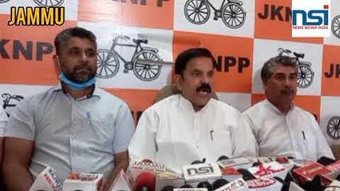 JkNPP Chairman Harsh Dev Singh addressing Press Conference