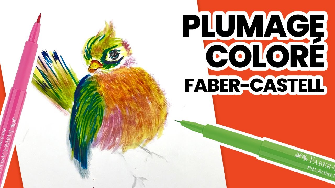 Dessiner un oiseau avec les feutres Pitt Artist Faber-Castell