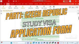Part 1 How To Fill Student Visa Application Form Study In Czech Republic Study & Tour