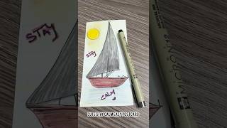 🌞 Stay Calm | Easy Postcard Drawing with Color Pencils | Mini Art Tutorial