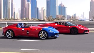 The Ferrari Invasion in Dubai is insane! 2X LaFerrari, Purosangue, Monza SP2