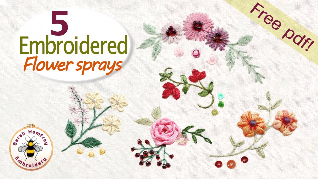 Всего пять простых стежков для вышивания помогут вам создать эти прекрасные цветочные композиции!...