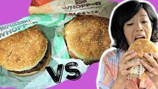Impossible Whopper Vs Whopper -- Trying Burger Kings New Meatless Burger