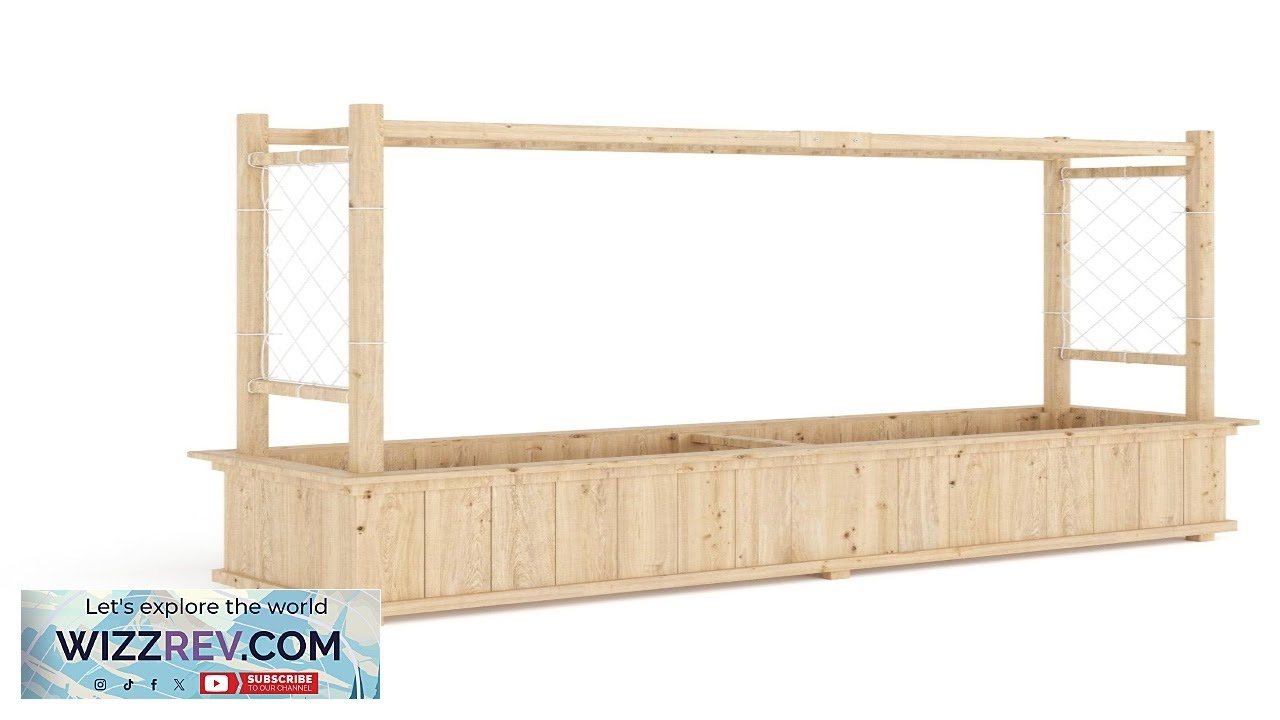 Приподнятая грядка Garvee с решеткой, отдельно стоящий деревянный ящик для растений с подвесной к...