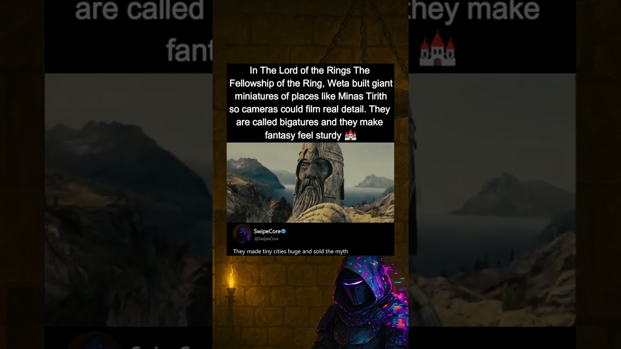 In The Lord of the Rings The Fellowship of the Ring (2001), bigatures built locations.