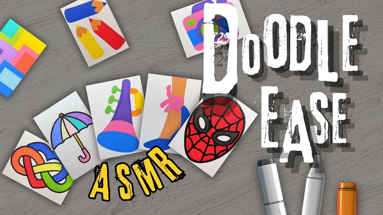 Immersive ASMR Doodling - 10 Doodles Medley 【20】