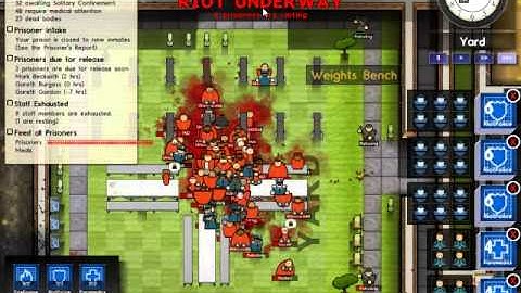 Prison Architect:riot with armed guards