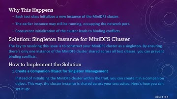 Resolving java.net.BindException: Address already in use in MiniDFS Cluster Setup for Spark Testing