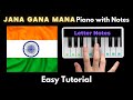 Jana gana mana piano tutorial with notes  national anthem  perfect piano  2021