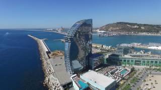Areal video of the w hotel in barcelona