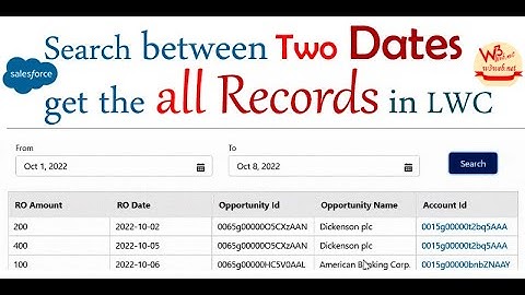 How to search between two dates get the all records start date and end date in LWC