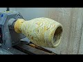 Woodturning and Carving - My Biggest and Most Beautiful Vase from Plywood