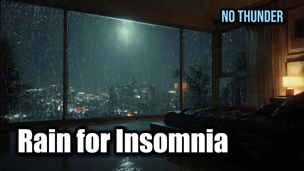 Can't Sleep Again? Heavy Rain in Dark Luxury Bedroom – Insomnia Relief & Sleep Fast 1 Hour