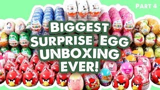 300 Surprise Eggs Part 4 - Biggest Kinder Surprise Unboxing Video Ever!!