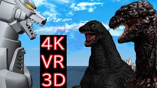 【MMD VR180】MechaGodzilla  VS  Shin Godzilla ＆ Godzilla1991 (メカゴジラ VS シンゴジラ ＆ ゴジラ1991)