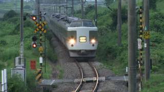 大糸線　189系あさま色「ムーンライト信州」　海ノ口・信濃木崎　20160813