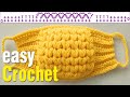 Easy Crochet: How to Crochet a Face Mask. The Puff V Stitch Face Mask pattern & tutorial.