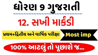 Std 9 Gujarati Ch 12Sakhi Markandistd 9 Gujarati Ch 12 Imp Questionsdhoran 9 Gujarati Part 12 Imp