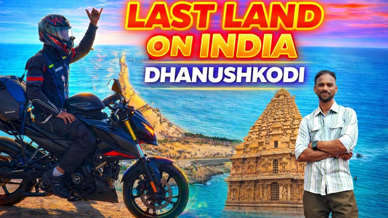 Day 7 - 🏍️ Journey to India’s Last Land 🤩🇮🇳 |📍Dhanushkodi | Bike Ride @jayeshpujari2567 #thanjavur 
