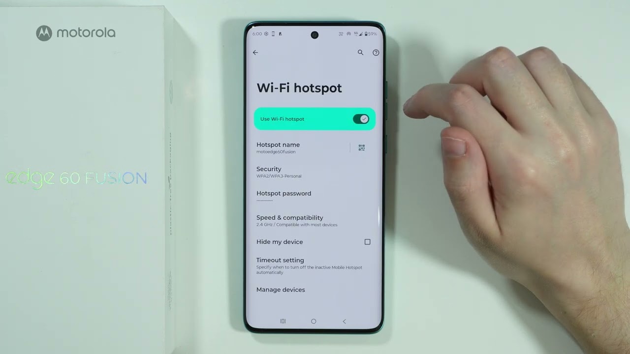 Motorola Edge 60 Fusion: как изменить пароль точки доступа Wi-Fi