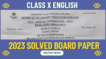 Class 10 English Board Paper 2023 Completely Solved | the educational hub.