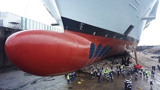 Symphony Of The Seas in dry dock  The largest cruise ship in the world