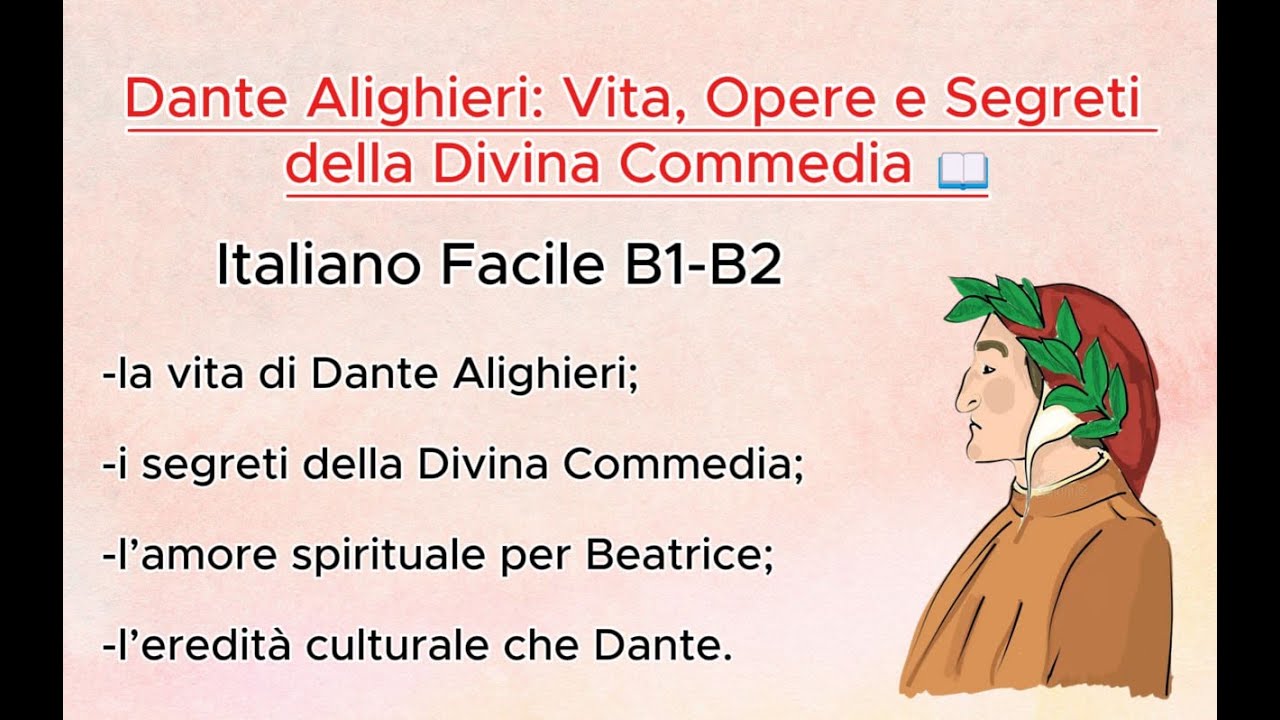 Dante Alighieri: Vita, Opere e Segreti della Divina Commedia. Italiano Facile B1-B2 📖