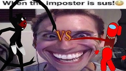 Cartoon mouse vs among us red imposter