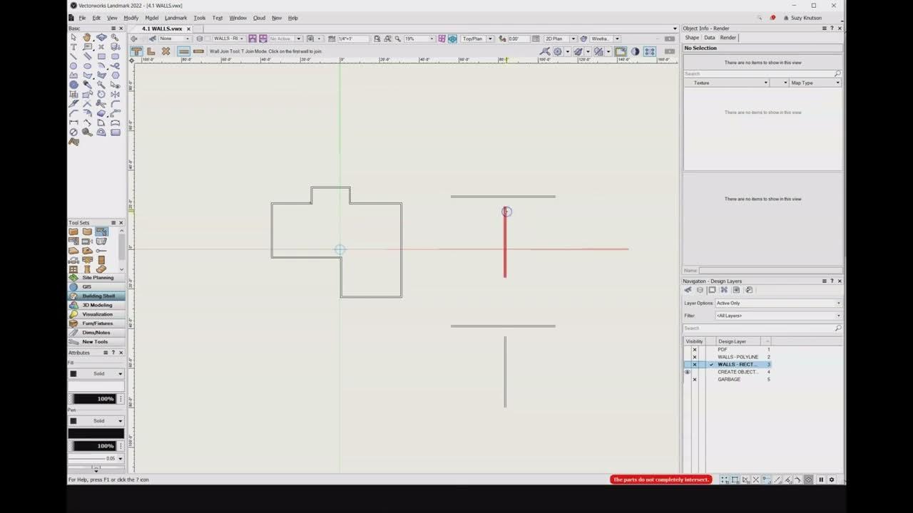 4.1c Wall join tool Vectorworks 2023 YouTube