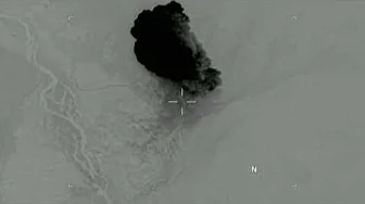 Aerial Footage of MOAB Bomb Striking Cave & Tunnel System (2017)