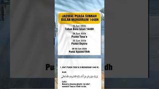 jadwal puasa sunnah bulan muharram#tausiyahsingkat