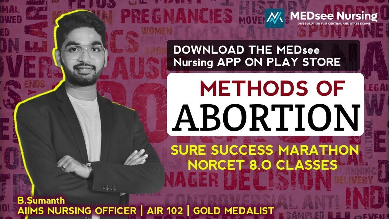 Methods Of Abortion[imp] | Sure Success Marathon NORCET 8.O Classes | MEDsee Nursing Online Classes