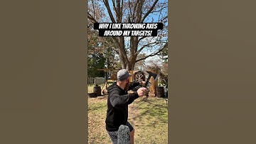 Don’t want to stack axe throws? Throw around the target! #axethrowing #axe #skills #outdoors