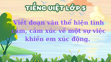 Viết đoạn văn thể hiện tình cảm, cảm xúc về một sự việc khiến em xúc động - Tiếng Việt Lớp 5