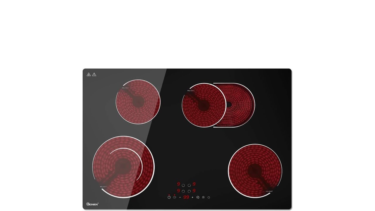 Electric Cooktop 30 Inch 220V~240V, Drop-in Ceramic Stove Burner,4 Bu 