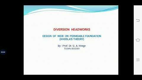 Khosla Theory - Design of Weir on Permeable foundation- By Dr. G A Hinge