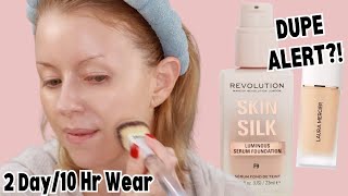 NEW Makeup Revolution SKIN SILK SERUM FOUNDATION Review + Wear Test | Laura Mercier Dupe?!