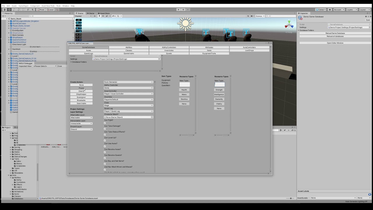 ARPG Game Database testing
