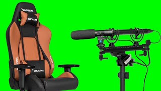 microphone studio with kursi gaming green screen | mentahan kursi gaming dan mic condenser