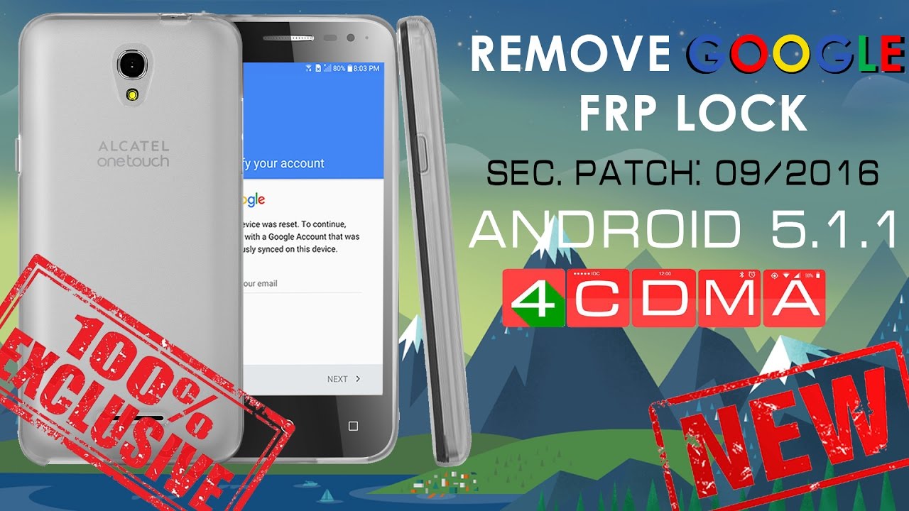 New!!! Alcatel ONETOUCH Elevate FRP Google Account Bypass 5.1.1