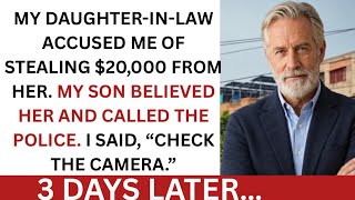 MY DIL ACCUSED ME OF STEALING $20K FROM HER. MY SON BELIEVED HER AND CALLED THE POLICE.3 DAYS LATER