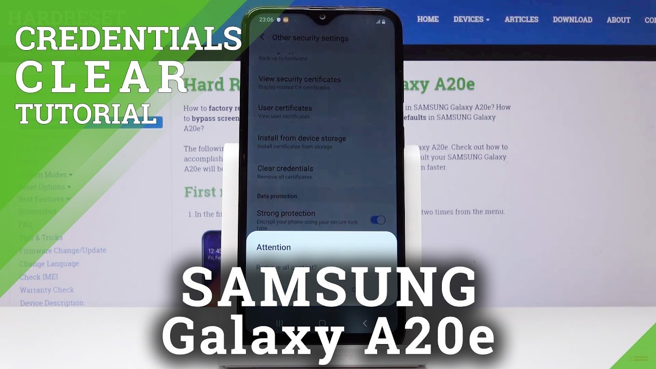 How To Clear Credentials In SAMSUNG Galaxy A20e Remove Certificates YouTube