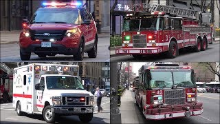 [Compilation] Chicago Fire Trucks responding with siren and lights