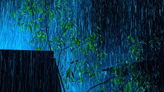Relaxing Rain Sounds for Sleeping | Fall Asleep with Huge Rain on Tin Roof & Powerful Thunder Sounds