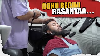 REGRET IT! Trying a Comma Hair Shaving and Head Massage at My Own Salon...