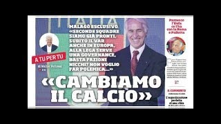 Corriere dello Sport, la prima pagina e l'intervista ad ADL: "Sarri e arbitri, tutta la verità!" ...