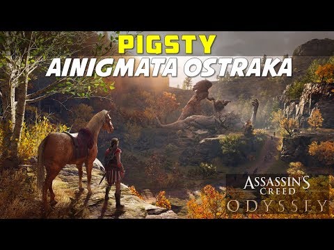 Video: Assassin's Creed Odyssey - Pigsty, Fire In The Belly Riddle-lösningar Och Var Man Hittar Kreusis Militärläger, Tower Of Askre-tabletter