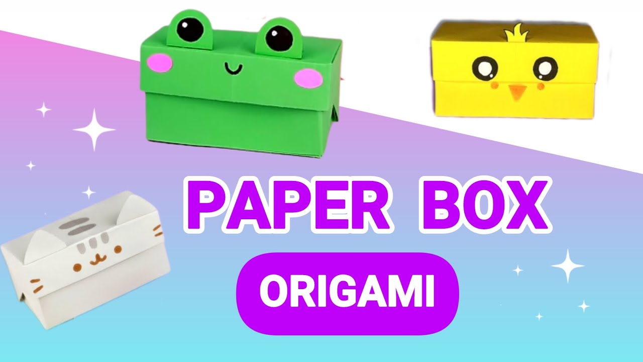 How to Make Origami Paper Box 🐸 Frog, 🐱 Cat & 🐥 Chick | Cute DIY Craft 🎨 | Easy Tutorial