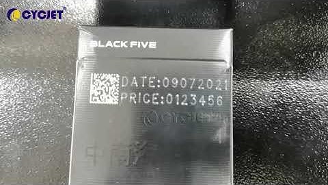 How to mark DM QR Code Barcode to Cigarette Box by CYCJET Fly Laser Jet Printer Laser Coding Machine