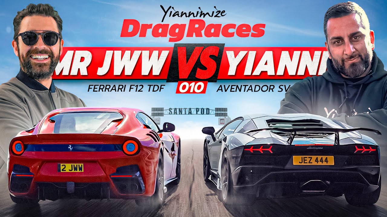 Ferrari F12 TDF [Mr JWW] vs Aventador S [Yianni] | Drag Race 010 - YouTube